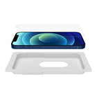 Belkin iPhone 12/iPhone 12 Pro Screen Protector - Tempered Glass - Antimicrobial-Treated - Clear-Flawless Application: Tempered Glass Anti-Microbial Screen Protector can be professionally applied to your phone by a trained professional, using a specially developed application system. If you can't make it to your local retailer, we've included an Easy Align tray for an easy, bubble-free home application.