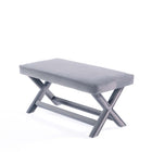 Manhattan Comfort - Abigail banc ottoman capitonné en velours style milieu du siècle 42,12" - gris-Mesure de la hauteur des jambes : 16,33 po