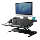 Fellowes - Poste de travail assis-debout Lotus DX - Noir-Design de qualité : une station de chargement intégré sans-fil pour rester productif sans effort