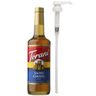 Torani Salted Caramel Syrup with Pump - 750 mL-More than just coffee: Great for lattes, frappes, teas, coffees, milkshakes, desserts and other frozen blended drinks