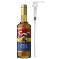 Torani Salted Caramel Syrup with Pump - 750 mL-More than just coffee: Great for lattes, frappes, teas, coffees, milkshakes, desserts and other frozen blended drinks
