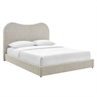 Modway Seluna Boucle Queen Platform Bed - Rock-Durable Low Profile Plastic Legs