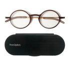 ThinOptics FrontPage Collection Glasses with Milano Black Case - 1.0 - Brown-Product includes the ThinOptics Reading Glasses & the Universal Pod case featuring non-residue adhesive to stick onto your phone/case or any other hard & flat surface