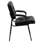 Flash Furniture – Chaise de réception/d’invité en cuir avec une structure finie noire, noir-Rembourrage en LeatherSoft noir