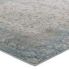 Modway Dilys Distressed Vintage Floral Lattice Area Rug - 5 ft W x 8 ft L - Teal Brown/Beige-High Density / Machine-Woven