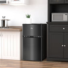 HOMCOM 3.2 cu ft Mini Fridge with Freezer and Reversible Doors - Black-5-level adjustable temperature settings controlled by the thermostat knob