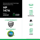 CIG W1470A HP 147A Remanufactured MICR Toner Cartridge (New Chip) - Standard Yield - Black-Page Yield: 10500