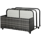 Outsunny Rolling Pool Storage for Floats - Grey-Divided into 3 sections: 2 compartments, and 1 long storage basket for essentials  