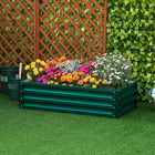 Outsunny Raised Garden Bed - 475" L x 23.5" W x 12" H - Dark Green-Solid steel construction with anti-rust coating for reliable use 