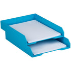 JAM Paper - Plateaux de rangement en papier empilables - Bleu - Paquet de 2-Plateaux empilés au format lettre : 9,75 pouces de largeur x 12,5 pouces de longueur x 3,875 pouces de hauteur