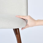 Homy Casa Upholstered Guest Chairs - Beige Fabric - 2 Pack-Stylish, modern design complements any decor.