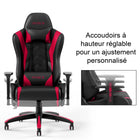 Emerge - Fauteuil de jeu Vartan en cuir reconstitué - rouge-Comprend un coussin pour la tête et un coussin lombaire supplémentaires