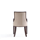 Manhattan Comfort Fifth Avenue 22.5" Traditional Faux Leather and Velvet Upholstered Dining Armchair - Tan - Set of 2-Delivered to you Fully Assembled! No Assembly Required