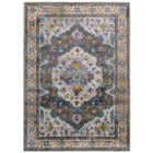 Modway - Success Médaillon vintage floral vieilli Anisah Tapis de comédie 8 pi l x 10 pi L - Gris ivoire Jaune Orange-Tapis d’espace à médaillons vintage floraux vintage vieillis