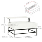 HOMCOM Lift Top Coffee Table with Hidden Storage Compartment - White-Spacious tabletop can display lots of decorations