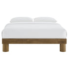 Modway Runa Wood King Platform Bed - French Oak-No Box Spring Needed