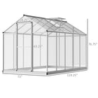 Outsunny - serre en polycarbonate 10 pi x 6 pi x 6,4 pi- La porte simple à charnière offre un accès facile à l'intérieur  
