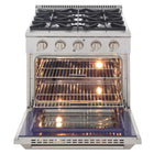 Kucht 30" KNG Series Pro Style Propane Gas Range - Stainless Steel-Full stainless steel range with a professional handle for the ultimate cooking experience