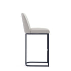 Manhattan Comfort Serena 17.71" Modern Leatherette Upholstered Barstool - Light Grey - 3 Pack-Made to Last. Commercial Grade Product