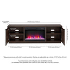 Hudson&Canal - Meuble TV Mansfield avec foyer en cristal de 66 cm pour téléviseurs jusqu'à 198 cm - Alder Brown-8