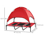 PawHut Elevated Cooling Pet Bed with Canopy for XL Dogs - Red-Fabric is made of high density, breathable polyester to keep heat away 