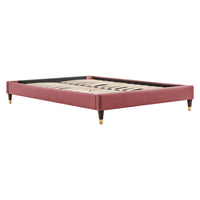 Modway Harlow Performance Velvet King Platform Bed Frame - Dusty Rose-King Platform Bed Frame