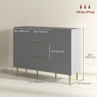 HOMCOM 47.2" L Sideboard Buffet Cabinet - Grey-All-purpose storage cabinet also serves as an TV stand, holding TV up to 55"