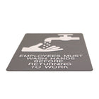 Headline Sign "Employees Must Wash Hands" Sign - 6" x 9" - Grey/White-4