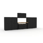 Cat RTA Garage Storage Cabinetry 9-Piece Set with 4 Lockers, 2 Walls, 2 Bases and 72" Workbench-Industrial Steel Construction: Built with 22-gauge steel frames and 20-gauge steel doors to support up to 500 lbs per cabinet for dependable, long-term performance.
