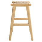 Modway - Saoirse Tabouret de comptoir en corde tissée en bois - Naturel naturel - Ensemble de 2-7