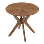 Modway Crossroads 24" Round Wood Side Table - Walnut-Solid Wooden Legs