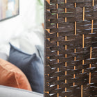 HOMCOM 8 Panel Wave Fiber Freestanding Room Divider for Home Office - Brown-Materials: Paper, Bamboo, Wood
