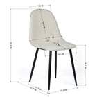 Homy Casa - Chaise de salle à manger rembourrée Charlton - Tissu Beige Ivoire avec pieds en métal noir - Paquet de 4-Assise Confortable : Siège et dossier rembourrés assurant une expérience de repas confortable.