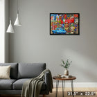Along Route 66 by Michel Fishel - Framed Canvas - 31" x 22"-Ready to hang - arrives fully assembled