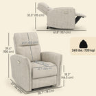 HOMCOM Power Recliner with USB Ports - Beige-137° smooth adjustment for reading, napping, or watching TV  