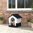 PawHut 22.4" W Outdoor Dog House with Windows for Miniature Dogs - Dark Grey-A smooth surface that's easy to clean 