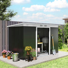 Outsunny - Abri de jardin en métal 9' x 4' avec porte coulissante-Fabriqué en acier galvanisé avec un revêtement protecteur pour une durabilité accrue