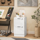 HOMCOM 2-Drawer Letter/A4 Filing Cabinet with Lock - White-Adjustable rail in each drawer to fit A4 and letter-size folders
