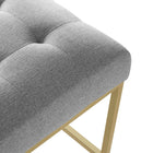 Modway - Privy Acier inoxydable doré Tissu rembourré Tabouret de comptoir - Or gris clair-8