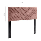 Modway Alyson Angular Channel Tufted Performance Velvet Full/Queen Headboard - Dusty Rose-Striped Chevron Tufting