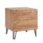Manhattan Comfort DUMBO 20.07" Modern 2-Drawer Nightstand - Golden Brown-Snap It Assembly! Includes High Quality Internal Click Grooves for a Simple Assembly, No Tools Required