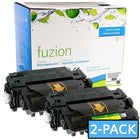 fuzion HP CE255X (CE255XD) Compatible Toner Cartridge - High Yield - Black - 2 Pack-Ink Colour: Black