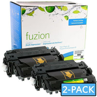 fuzion HP CE255X (CE255XD) Compatible Toner Cartridge - High Yield - Black - 2 Pack-Ink Colour: Black