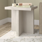 Hudson&Canal Elna 22"W Square Side Table - Alder White-Finished in wood-look alder white