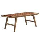 Modway - Saoirse 47" Imitation cuir Banc en bois - Brun noyer-Cuir double tissé