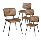 Homy Casa Modern Upholstered Dining Chair - Brown Suede Fabric  with Black Metal Legs - 4 Pack-Luxurious Suede Upholstery: Brown suede fabric provides a comfortable seating experience with a rich stylish appearance.