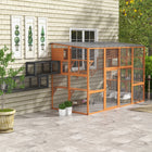 PawHut 76" H Outdoor Catio Cat Enclosure with Waterproof Roof - Orange-Solid fir wood frame ensures long-lasting outdoor durability 