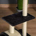 PawHut 28" Cat Tree Climbing Tower with Sisal Scratching Post - Grey-Material: Particle board, plush, sisal 