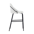 Manhattan Comfort Gracie 22" Modern Leatherette Upholstered Barstool - White and Black - 2 Pack-Seat Height: 29.1 in