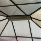 Outsunny Outdoor Hardtop Polycarbonate Panel Roof Gazebo - 10' x 12' - Dark Brown/Beige-Stable construcion ensures its proper performance in poor weather conditions 